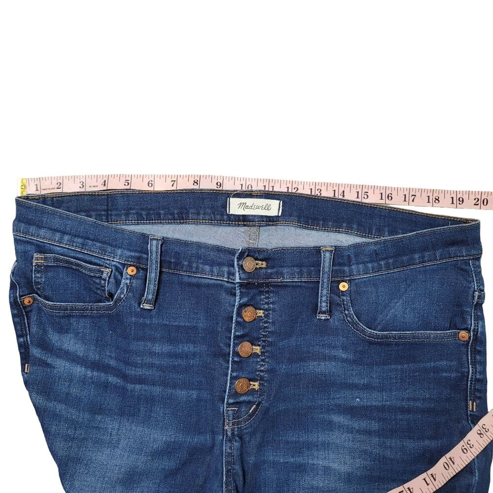 Madewell 9" mid-rise skinny button fly jeans size 34 Petite style AB046 - Picture 10 of 12